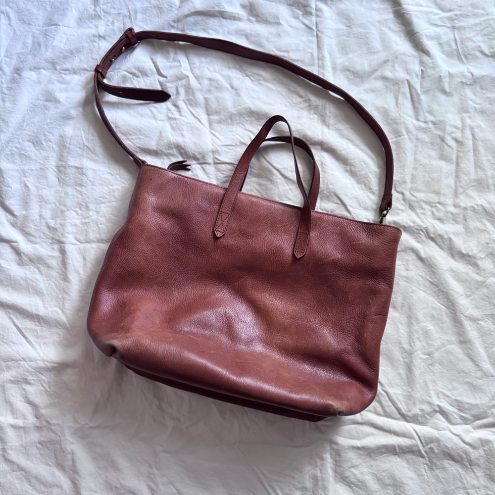 Madewell The Zip-Top Leather Transport Carryall Bag‎